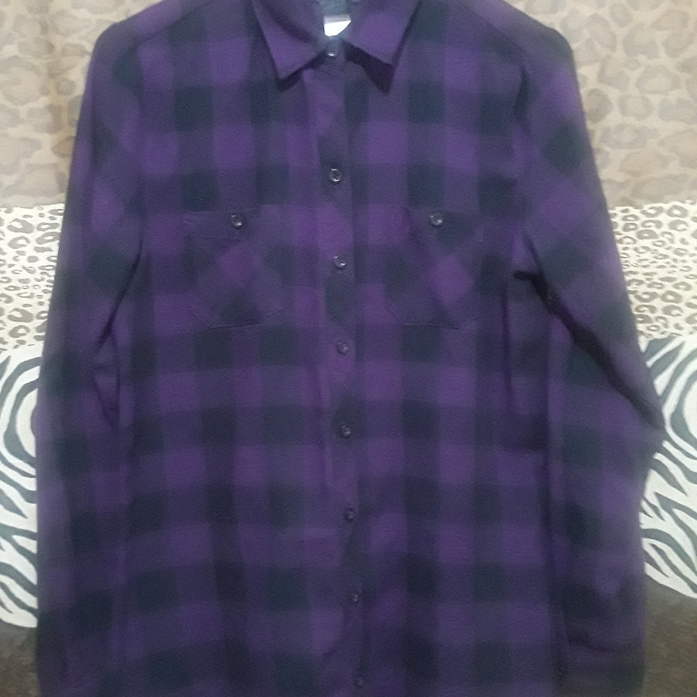 Purple and Black Button Down
